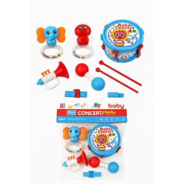 Imagem de Kit Instrumentos Musicais para Bebê com 7 Peças Chocalho - Bruartt