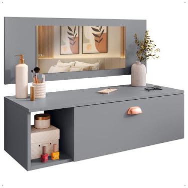 Imagem de Penteadeira Suspensa Make Up Com Espelho 1 Gaveta Com Divisórias Nicho