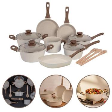 Imagem de Jogo de Panelas 11 Pç Vanilla Revestimento Cerâmico PPG Indução e a Gá