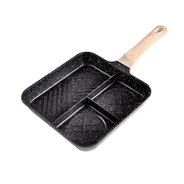 Imagem de Frigideira Grelha Antiaderente 3 em 1 (3 Furos) XY127 para Ovo e Bife, Utensílio de Cozinha Fundo Grosso, Compatível com Fogão a Gás e Indução