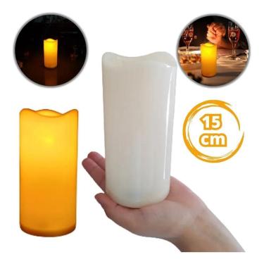 Imagem de Vela Eletrônica Led Grande 15Cm Decorativa Casamento C Pilha