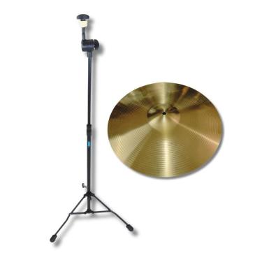 Imagem de Kit Estante De Prato Bateria Reta Pedestal + Prato 20 Ride