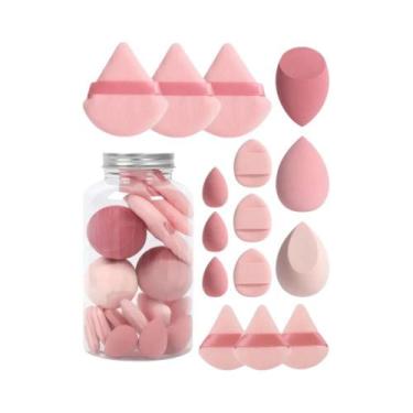 Imagem de Conjunto De 15 Esponjas De Maquiagem Mini Puff De Pó Triangular Com Fr