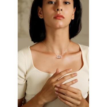 Imagem de 5 conjuntos de joias simples de coração duplo, colar de coração de prata, brincos, anéis, suporte para mulheres para uso em festas, joias simples modernas presentes para seus amores