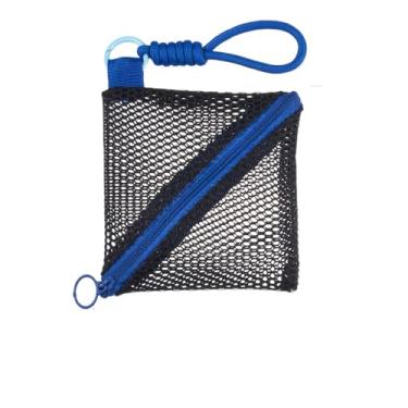 Imagem de Bolsa de malha transparente com zíper, pequenas bolsas de maquiagem de nylon, bolsa de cosméticos portátil para viagem, porta-moedas, cartões e batom, Preto