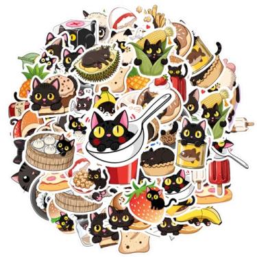 Imagem de 35 peças de comida de gatos fofos adesivos DIY brinquedos peludos para telefone faça você mesmo, guitarra, notebook, mala, copo, laptop, motocicleta, bagagem, telefone