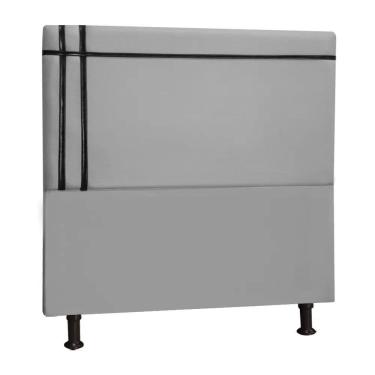 Imagem de Cabeceira Royal 160cm Linho Fita Preta Shop Das Cabeceiras Grafite