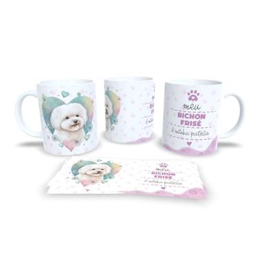 Imagem de Caneca Decorativa de Cerâmica com Design de Beagle, 325ml, Branca com Estampa Floral e Texto 'Meu Beagle é Minha Paixão', para Amantes de Cães (13179)