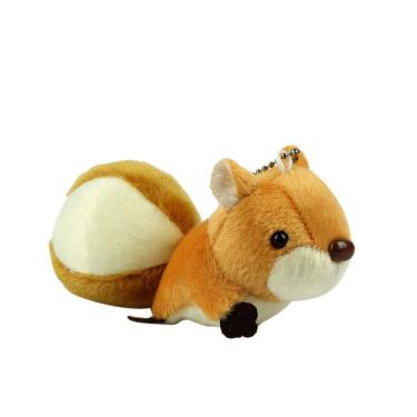 Imagem de Boneca de brinquedo de pelúcia Mini Squirrel de 12 cm com pingente de chaveiro