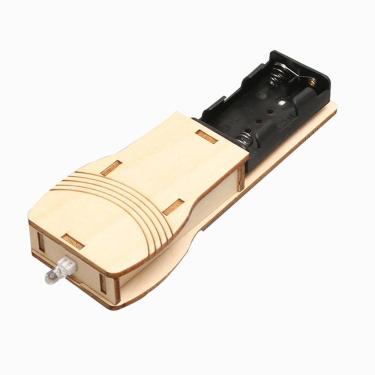 Imagem de Kit científico de lanterna de madeira para crianças DIY com LED e bateria