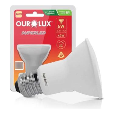 Imagem de 2X Lâmpada Led Par20 6W 3000K Ip20 Branco Quente Ourolux Luz