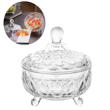 Imagem de Potiche Decorativo Cristal Baleiro Bomboniere Triangulo 11Cm