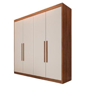 Imagem de Guarda Roupa 4 Portas Aurora Móveis Europa Brauna/off White