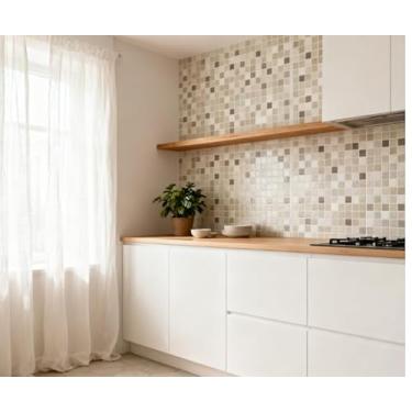 Imagem de Papel de Parede Adesivo Banheiro Pastilha Marrom