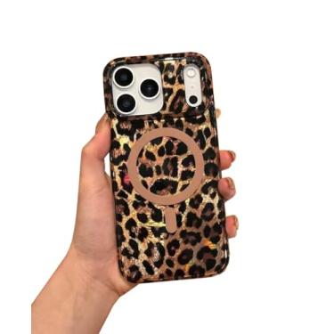 Imagem de Sunswim Capa Cheetah para iPhone 17 Pro Max, luxuosa, brilhante, vintage, estampa de leopardo, para meninas e mulheres, compatível com Magsafe, fina, à prova de choque, capa protetora para iPhone 17