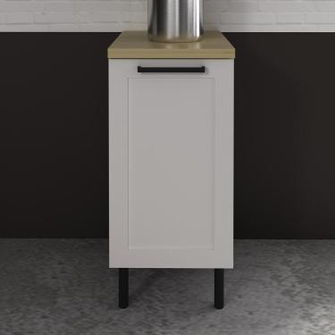 Imagem de Balcão De Cozinha Em Mdf Com Tampo E 1 Porta 40cm Multimóveis Cr20464 Branco Carvalho Tropical