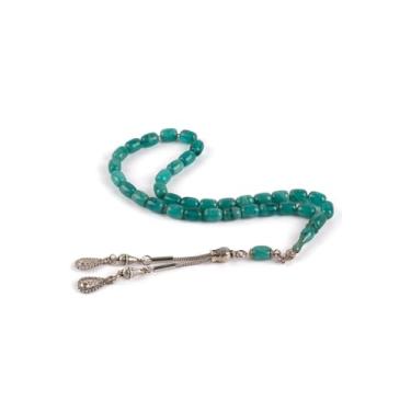 Imagem de Squeeze Series Contas de oração âmbar turquesa com borlas de metal cortadas em cápsula