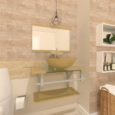 Imagem de Gabinete de Vidro 60cm para Banheiro Cuba Redonda - Estônia - EKASA, C