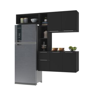 Imagem de Armário De Cozinha Compacta Com Balcão Sofia Multimóveis V2005 Preto Preto