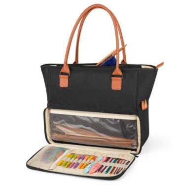 Imagem de Sacola de tricô Yarwo 38x21x32 cm Organizador de fios