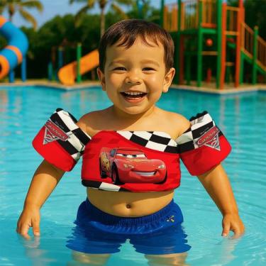 Imagem de Colete Salva Vidas Infantil Boia de Braço para Praia Piscina Tema Carr