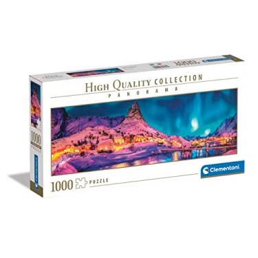 Imagem de Clementoni - 1000 Piece Adult Jigsaw Puzzle, Panoramic, Colorful Night Over Lofoten Islands, 98 x 33 cm, Made in Italy