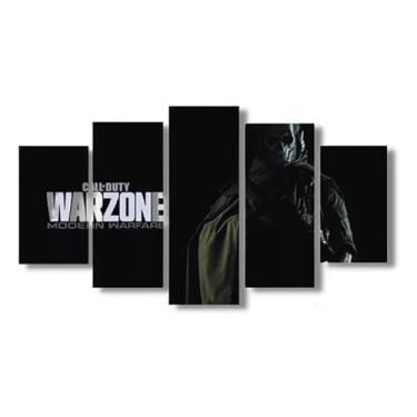 Imagem de Kit quadro decorativo 5 peças 95x60cm Jogo Gamer Call Of 02