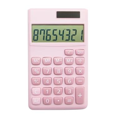 Imagem de Calculadora padrão básica, pequena calculadora digital de mesa com visor LCD de 8 dígitos, bateria de energia solar, calculadora inteligente, escola, adulto, escritório, família, funções padrão (rosa