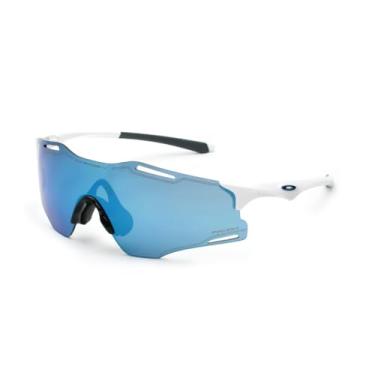 Imagem de Óculos de Sol Oakley Cybr Zero 0OO9512D 951202 Tam 39 / Branco - Lentes Prizm Sapphire
