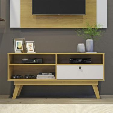 Imagem de Rack Para Tv Até 50 Polegadas 1 Porta Houston Valdemóveis Cinamomo/off White