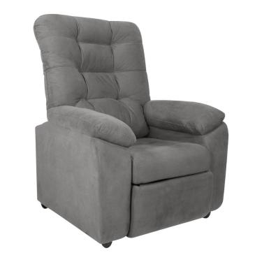 Imagem de Poltrona Retrátil e Reclinável 88cm Com Pés Multimóveis Cr45263 Cinza
