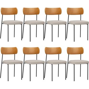 Imagem de Kit 08 Cadeiras Para Sala De Jantar Melina L02 Whisky Cru