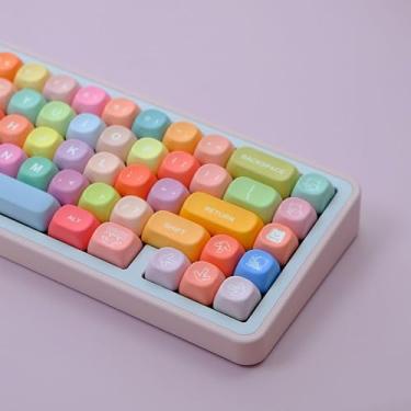 Imagem de ILYCHEEGAMI PBT Conjunto de teclas redondas coloridas MOA PBT para meninas e crianças teclas personalizadas para Gateron Kailh Cherry Mx Switches Teclado mecânico layout ANSI (MOA-Gummy Bear)