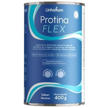 Imagem de Linhahum Protina Flex, Suplemento Alimentar Proteico com 13 Vitaminas e 10 Minerais, Sabor Neutro, Colágeno e Whey Protein, 400g