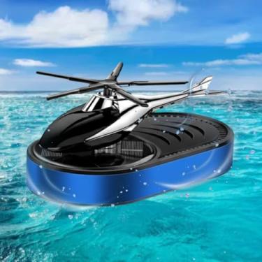 Imagem de Difusor de aroma giratório de helicóptero de energia solar, aromatizador de ar para carro, difusor de óleo essencial de perfume de longa duração, eliminador de odores para carro (Oceano)