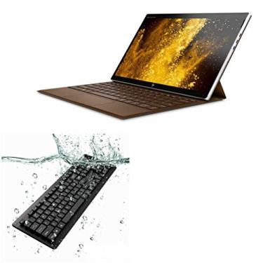 Imagem de BoxWave Teclado compatível com notebook HP Elite x2 G4 – Teclado USB AquaProof, lavável à prova d'água e resistente à água – Preto