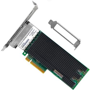 Imagem de Placa de rede RJ45 10GbE compatível com placa Ethernet PCIe X710-T4, 4 portas 10GBASE-T RJ45, PCIe 3.0 x8, SR-IOV VXLAN/Geneve Jumbo Frames PXE iSCSI PCI adaptador de rede