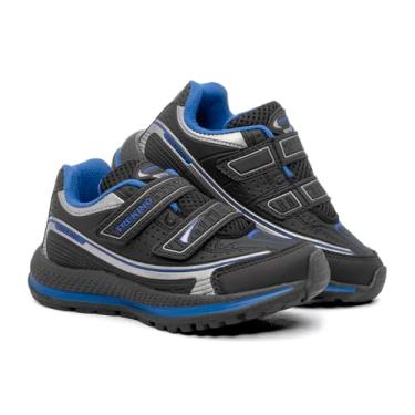 Imagem de Tênis Infantil em sintético com sola em borracha. Perfeito e resistente para o dia a dia agitado do seu pequeno! (Preto/Royal, BR, Criança de 4 a 8 anos, Numérico, 33)