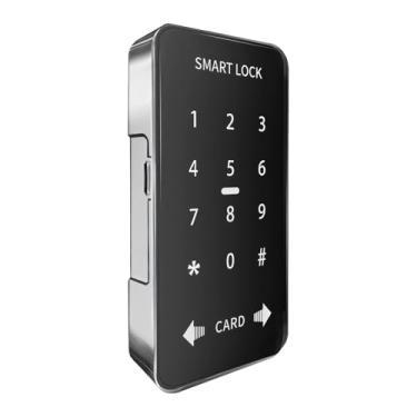 Imagem de Fechadura digital inteligente para sauna 3H, armário para tacos de piscina, banheiro de armazenamento, código de 4 dígitos, abdômen preto espelhado, inclui parafusos de corpo de bloqueio fácil de