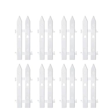 Imagem de Cerca de árvore de Natal cerca de piquete de plástico branco para árvore de Natal, festa de Natal, jardim, casa, cercas, decoração, 29 cm