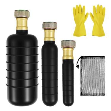 Imagem de Tzdxfgl Kit de bexiga de limpeza de drenos de 3 peças, desentupidor de drenagem de borracha para tubos de 3 a 15 cm com luvas - Ferramenta de pulso de água de alta pressão para pia de cozinha