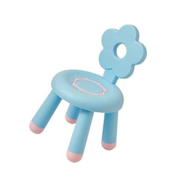Imagem de ASHATA Cadeira de Atividade Plástica Ergonômica Infantil Com Design de Flor Interessante, Ampla para Brincar e Desenhar, Cadeira de Piquenique Portátil (Sorvete)