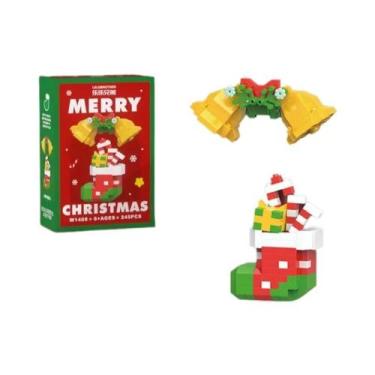 Imagem de Blocos de Construção de Natal para Crianças - Papai Noel e Rena - Deco