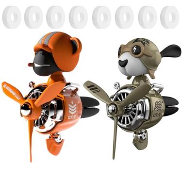 Imagem de 2 peças de purificadores de ar de carro, urso fofo piloto automotivo saída de ar criativo difusor de perfume de carro, acessórios automotivos, decoração de ventilação com 8 tabletes perfumados