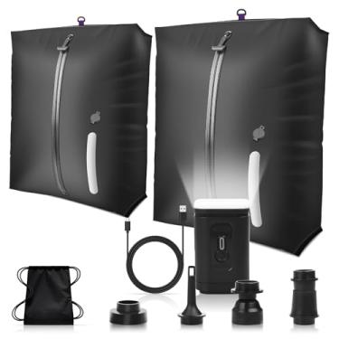 Imagem de DrFlito Sacos de vácuo de viagem de 40 L com bomba – 2 peças IP67 sacos de compressão a vácuo reutilizáveis à prova d'água para viagem, mochila e malas, armazenamento doméstico, sacos de vedação a