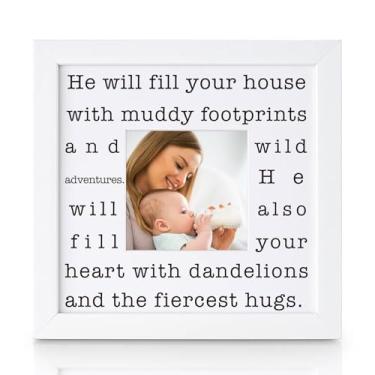Imagem de THYGIFTREE Porta-retrato engraçado para meninos e mães do marido, primeira vez, mãe, presente de lembrança para esposa, chá de bebê, decoração de berçário pós-parto para filho