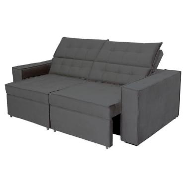 Imagem de Sofá Austrália 2,50m 4 Lugares Retrátil E Reclinável D35 - Cinza