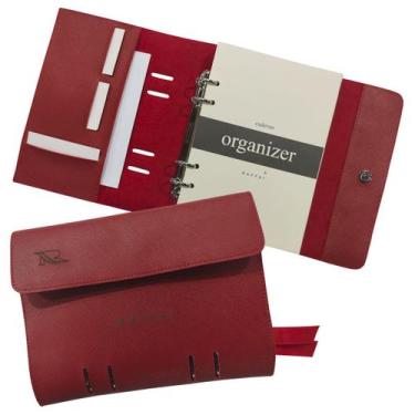 Imagem de Caderno Organizer 128-R Personalizado Raffai Couros, Vermelho