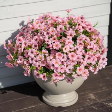 Imagem de Flores artificiais para ambientes externos, interiores, realistas, primavera, verão, jardim, decoração de casa, margarida pendurada com folhas de eucalipto, plantas falsas, vegetação, varanda, pátio