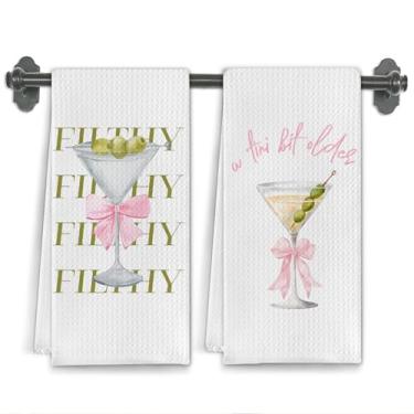 Imagem de Elefeltclave Martini Lover Gifts Toalhas de cozinha, presentes de Martini para mulheres, panos de prato de chá para decoração de carrinho de cozinha, bar de cozinha, toalhas de mão decorativas de